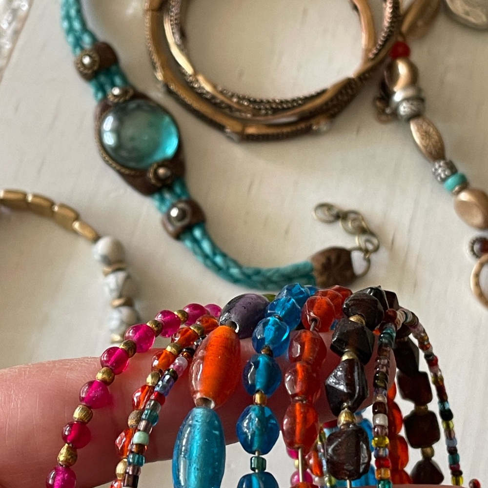 Bohemian Jewelry lot of 10 - Four necklaces and  six bracelets